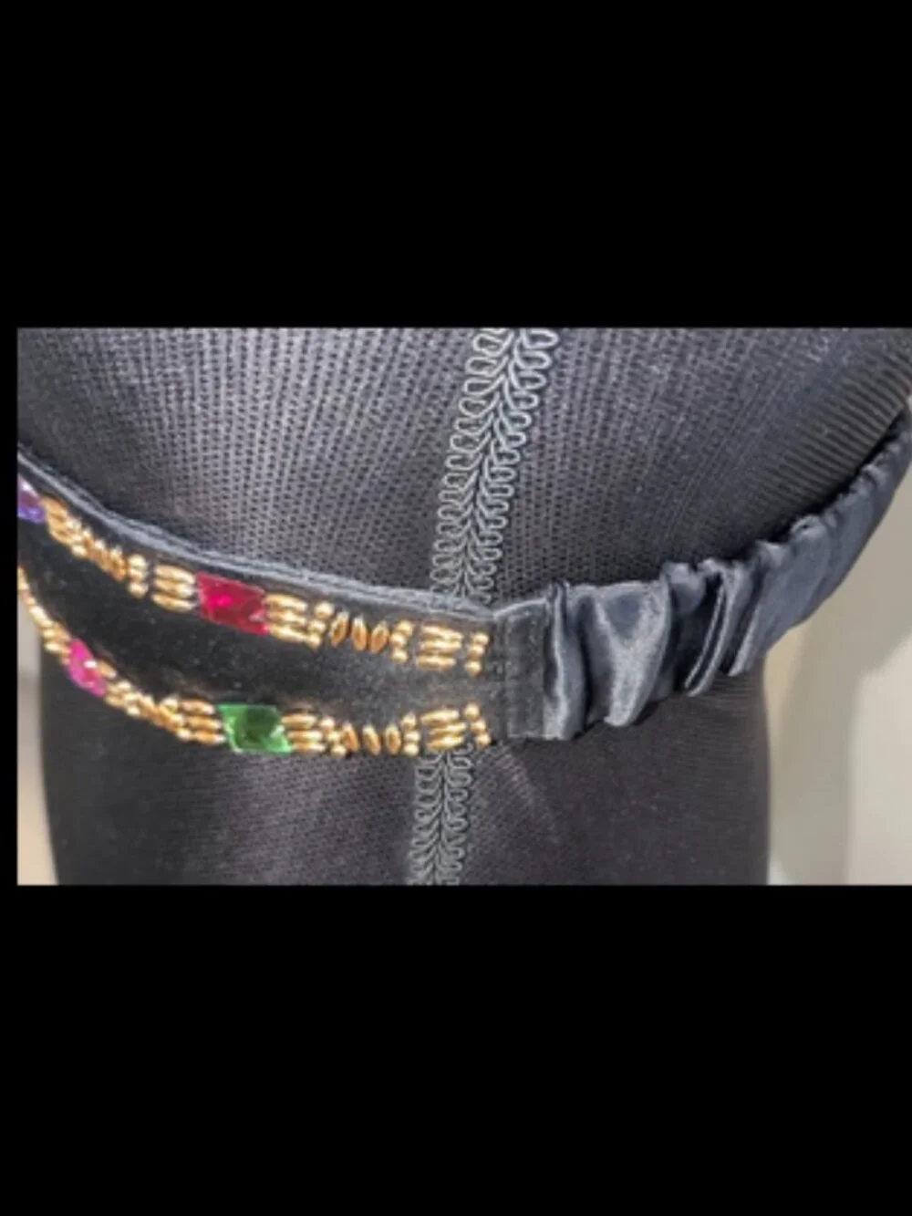 Womens Vintage 80s Beaded Belt Cummerbund